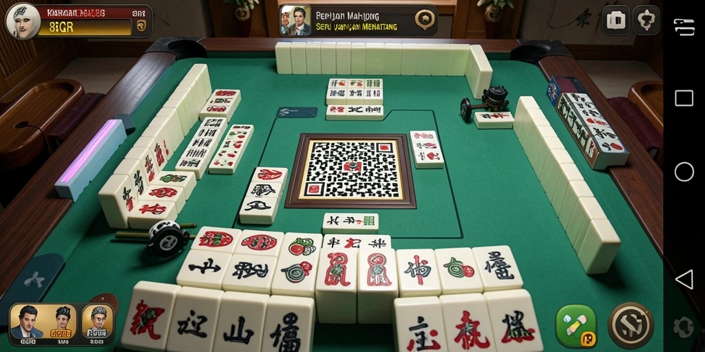Tampilan gameplay seru dalam 8QR yang menantang para pemain Mahjong.