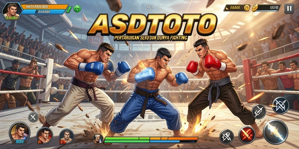 Tangkapan layar gameplay ASDTOTO menampilkan aksi pertarungan yang intens.
