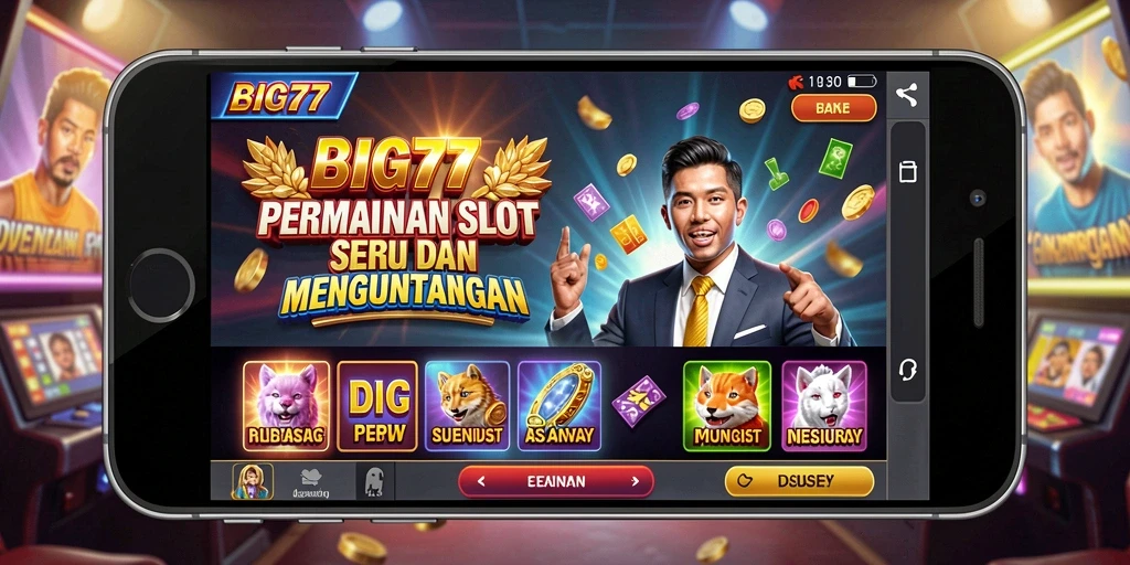 Screenshot gameplay <strong>BIG77</strong> menampilkan animasi slot yang dinamis dan menarik.