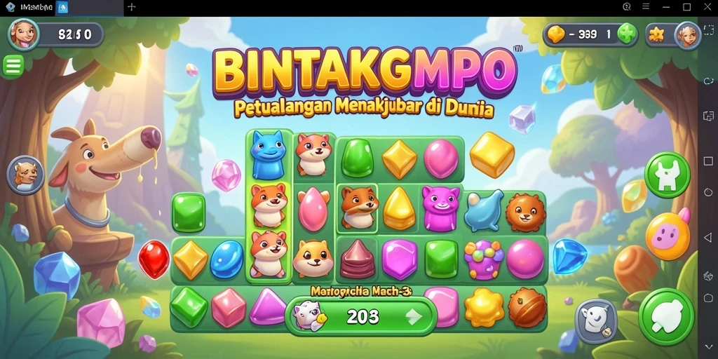 Tampilan gameplay seru dari BINTANGMPO di dunia Match-3.