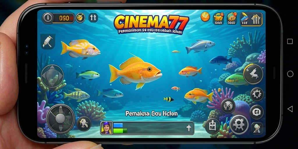 Tampilan gameplay seru Tembak Ikan di CINEMA77.