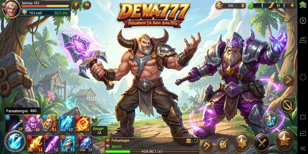Screenshot gameplay DEWA777 menampilkan pertempuran yang intens dan dunia yang dinamis.