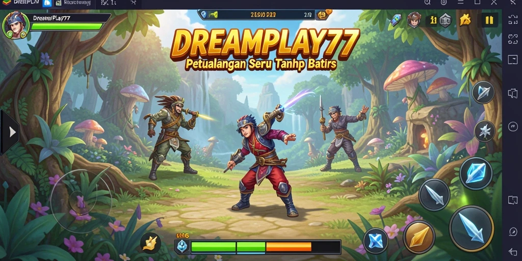 Gambar menunjukkan aksi seru dalam gameplay petualangan DREAMPLAY77.