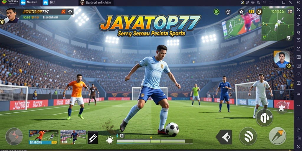 Screenshot utama JAYATOP77 menampilkan aksi gameplay olahraga yang seru.