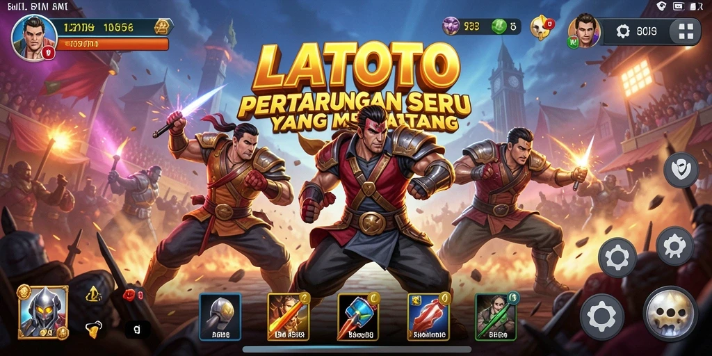 Tampilan seru pertandingan di LATOTO dengan aksi bertarung yang mendebarkan.