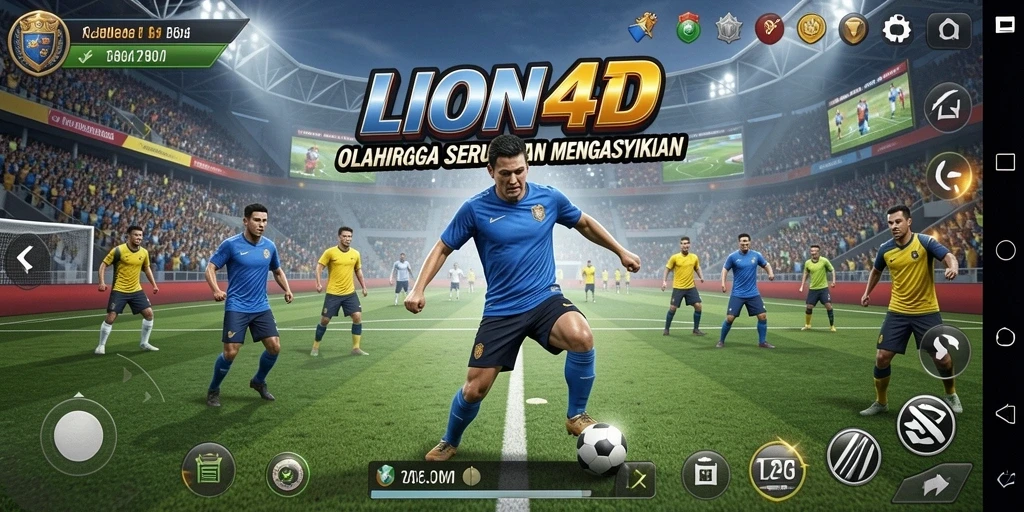 Tampilan gameplay seru LION4D dengan aksi olahraga mendebarkan.