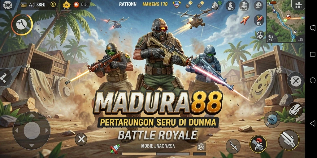 Gameplay mendebarkan di arena Battle Royale MADURA88.