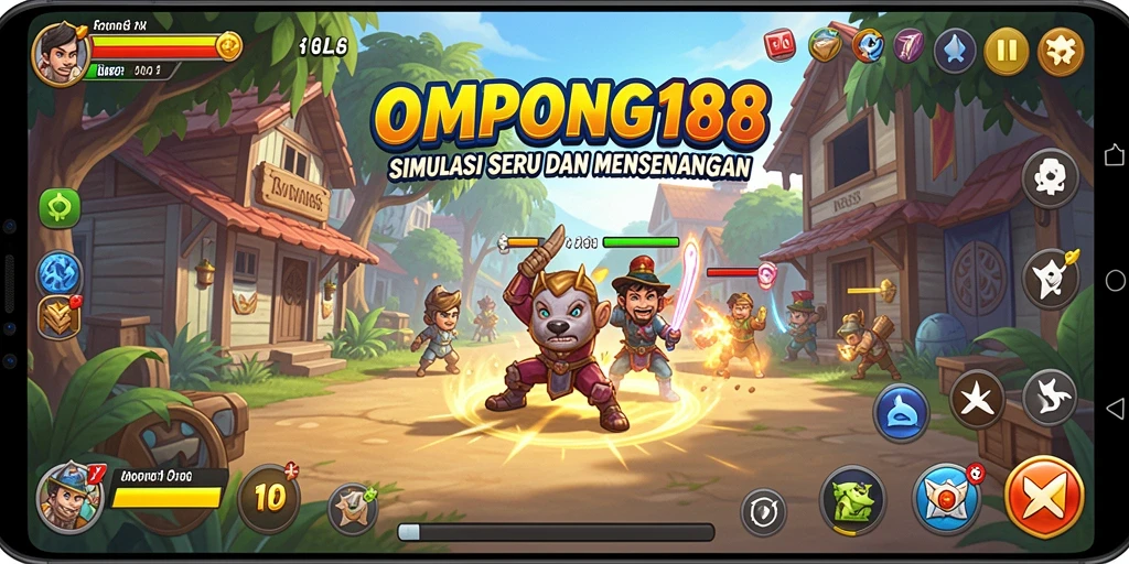 Tampilan gameplay OMPONG188 yang menarik dan penuh warna.