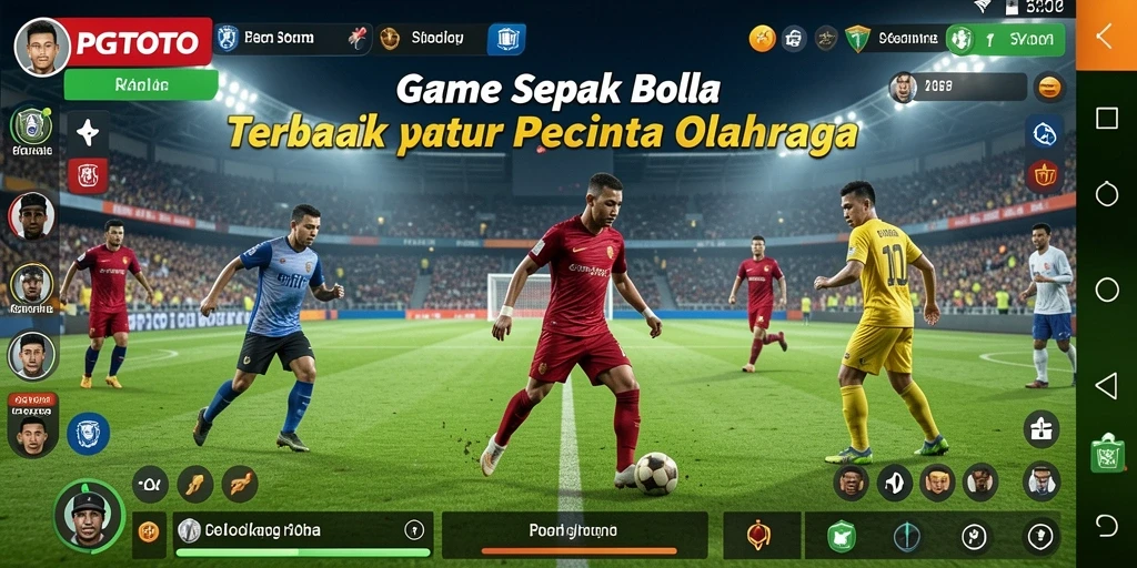 Tangkapan layar PGTOTO menampilkan aksi seru dari pertandingan sepak bola yang intens.