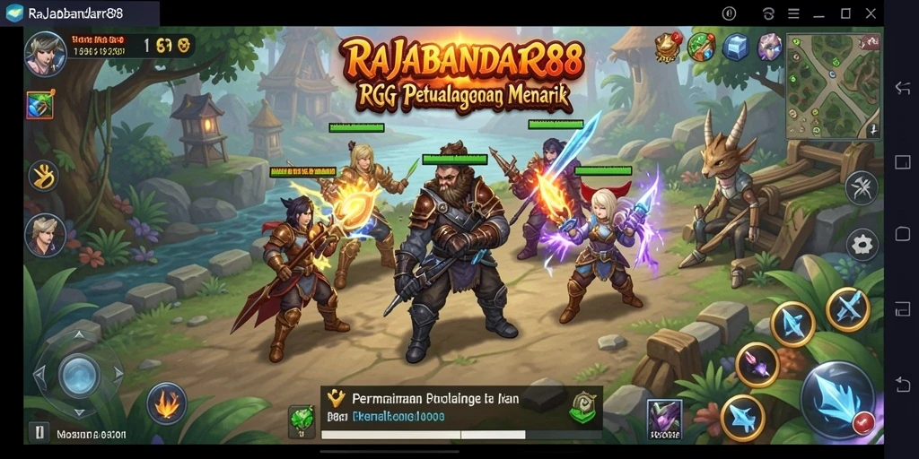 Tampilan gameplay menakjubkan dari RAJABANDAR88 dengan aksi RPG seru.