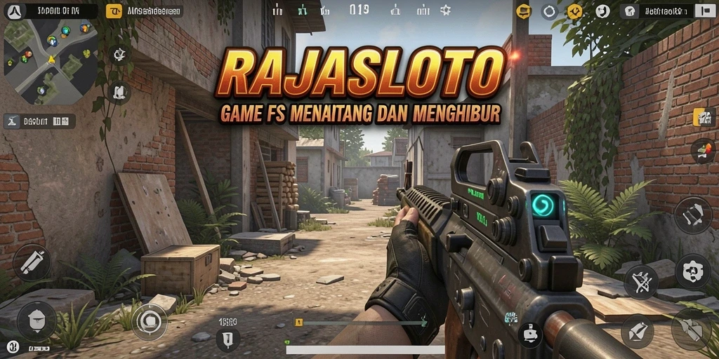 Screenshot RAJASLOTO menampilkan aksi tembak-menembak mendebarkan.