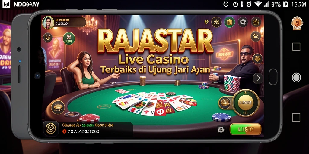 Tampilan gameplay RAJASTAR dengan dealer langsung yang profesional.