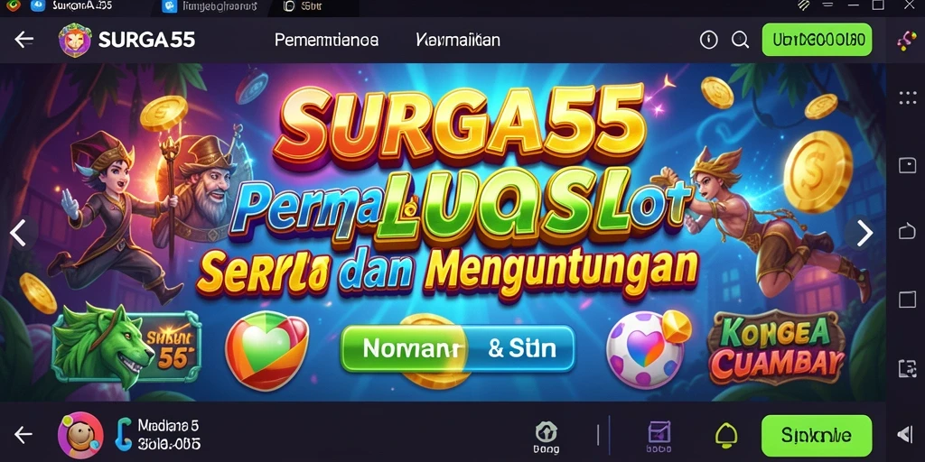 Screenshot dari gameplay SURGA55 dengan tampilan menarik dari mesin slot.