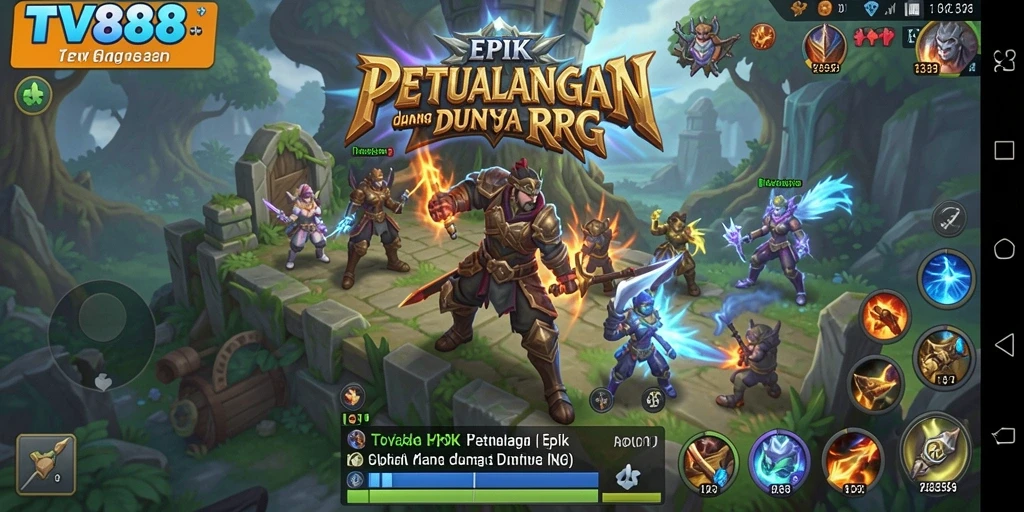Tampilan epic dari gameplay RPG TV888 yang memukau.